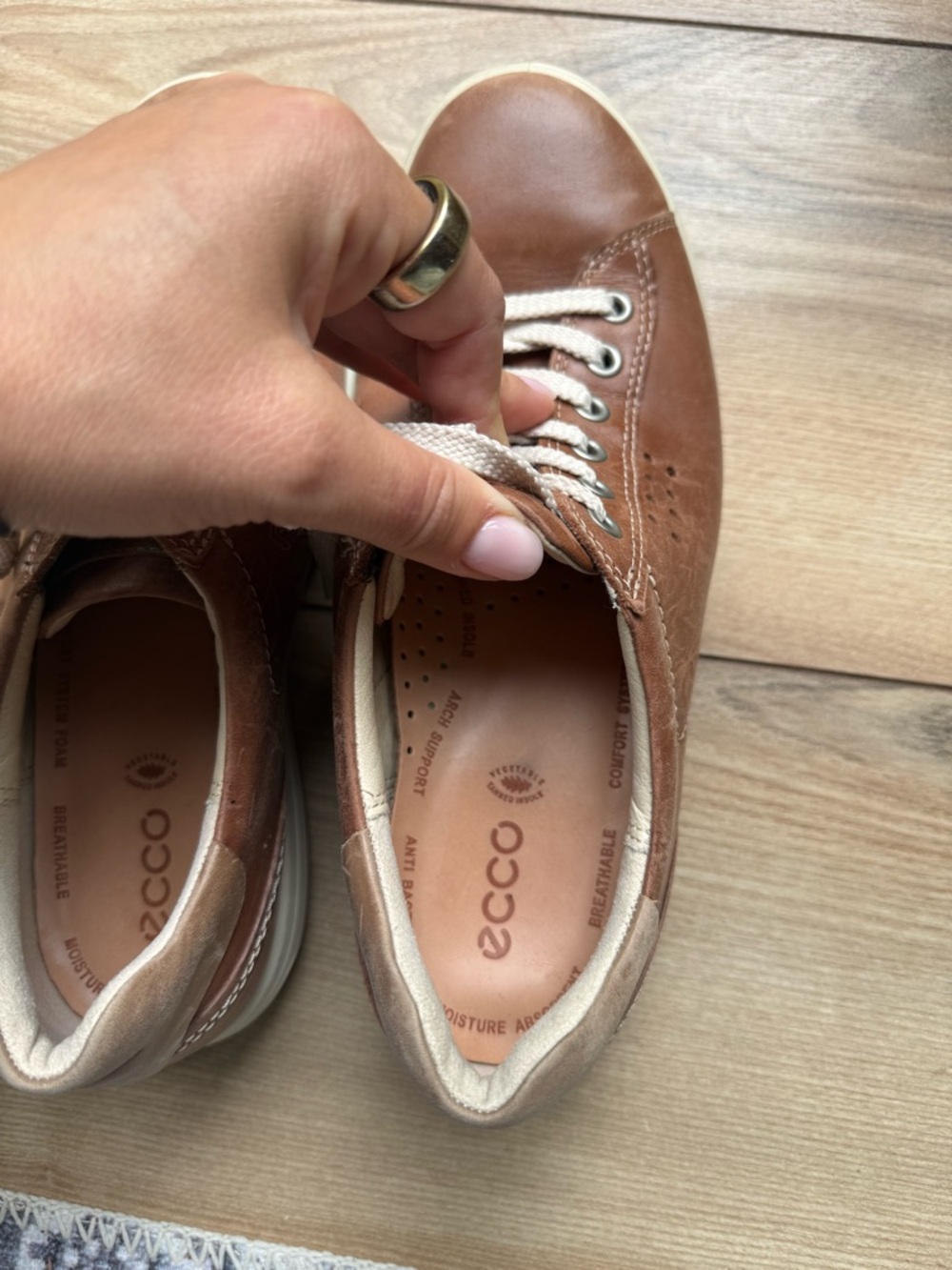 ECCO Brown Leather Sport Tennis Sneakers - Picture 6 of 6